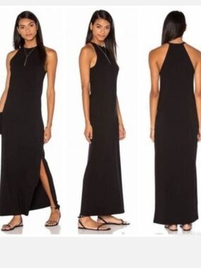 Theory Sonaki Casual Maxi Dress with Side Slit Size Large